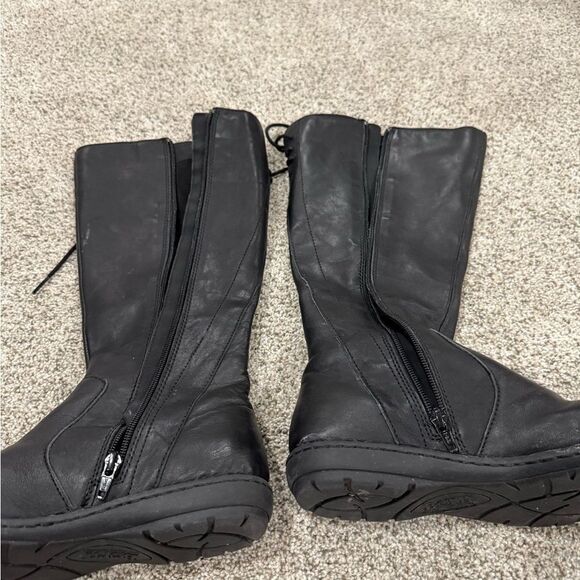 Born Caladium Tall Tie Black Lace Up Riding Leather Boot - Picture 7 of 11